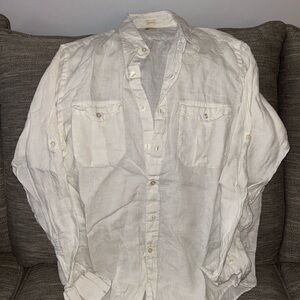 J. Crew Casual White Button Down Shirt